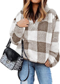 Womens Sherpa Quarter Zip Pullover Sweatshirt - Cozy Fleece