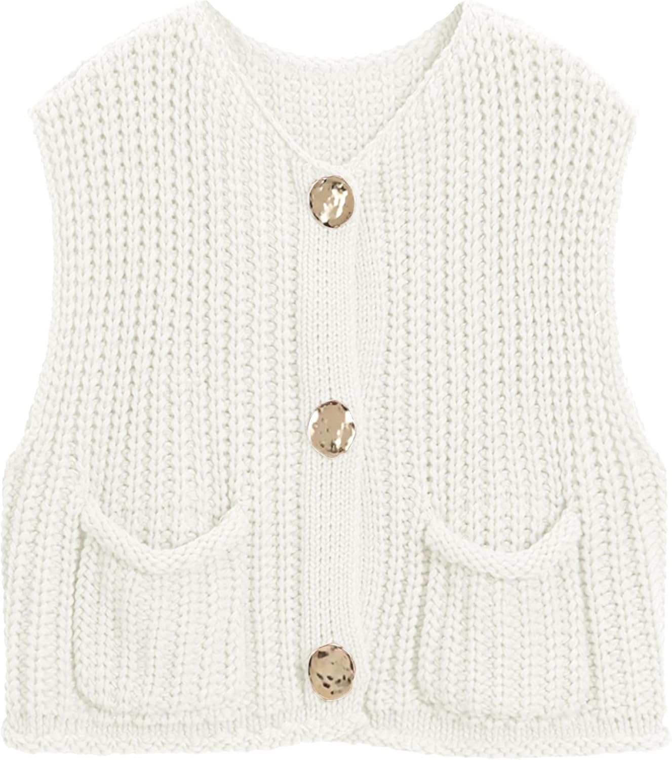 Trendy Crochet Chunky Knit Top for Women with Pockets