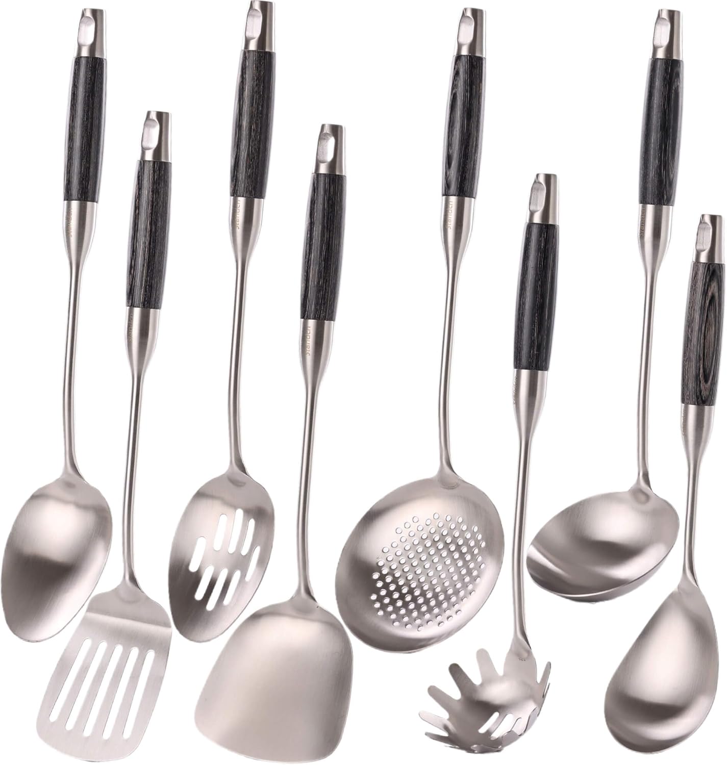 18/10 Stainless Steel Kitchen Utensils Set with Wooden Handle