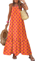 Spaghetti Strap Boho Maxi Dress - Flowy Summer Ruffle Slip