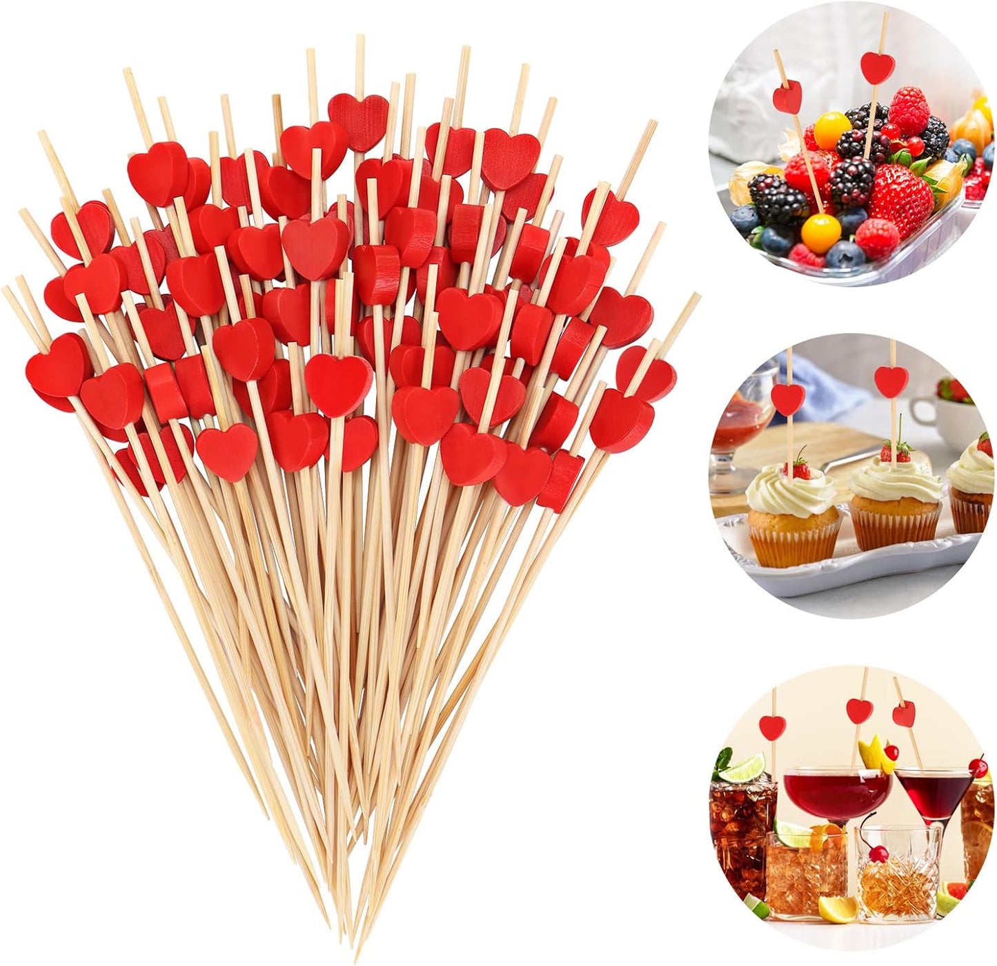 Valentine's Day Red Heart Cocktail Picks - Love Your Appetizers!