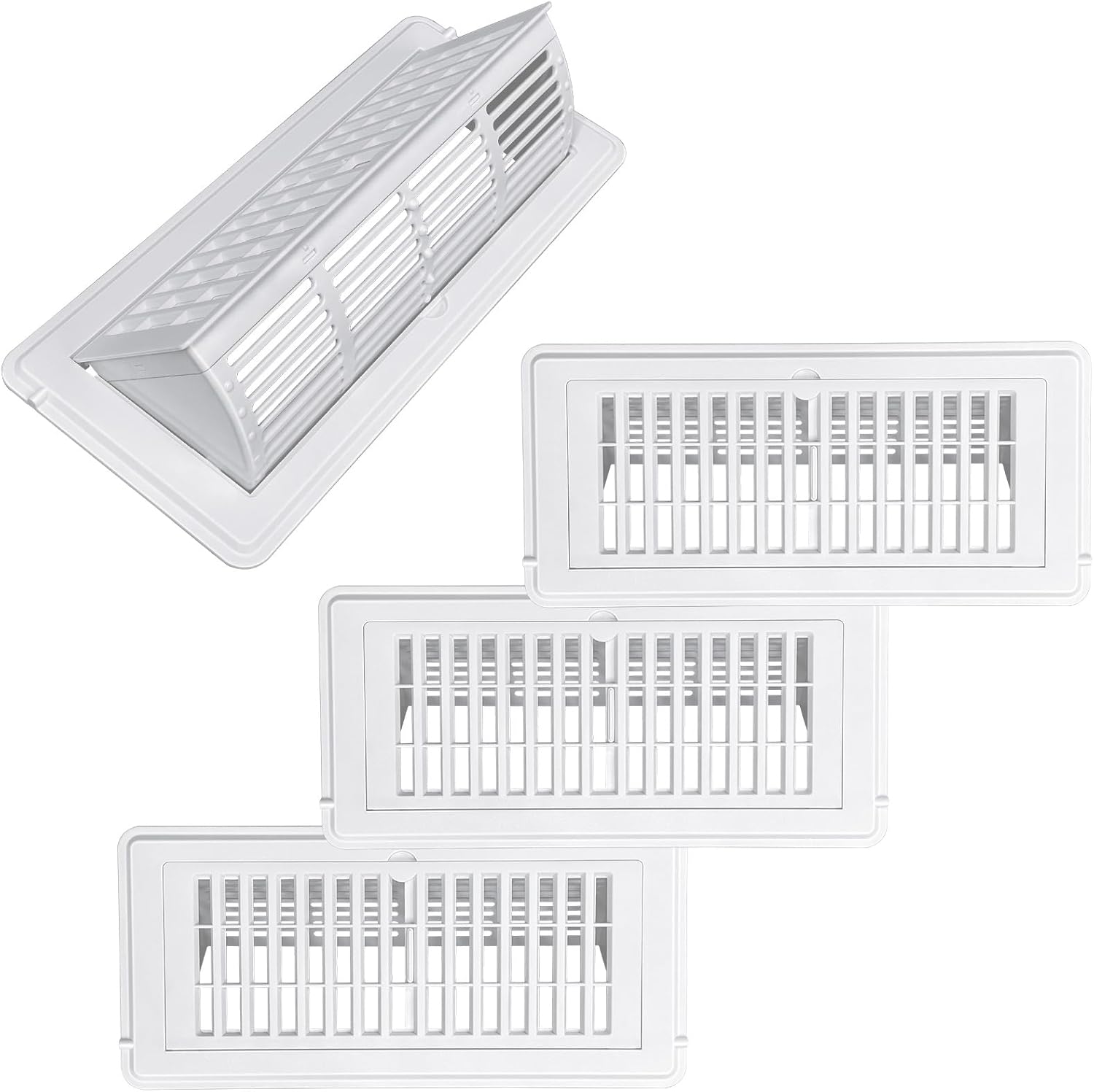 2-in-1 Vent Deflector for Home Floor, Strong Plastic, 4-Pack