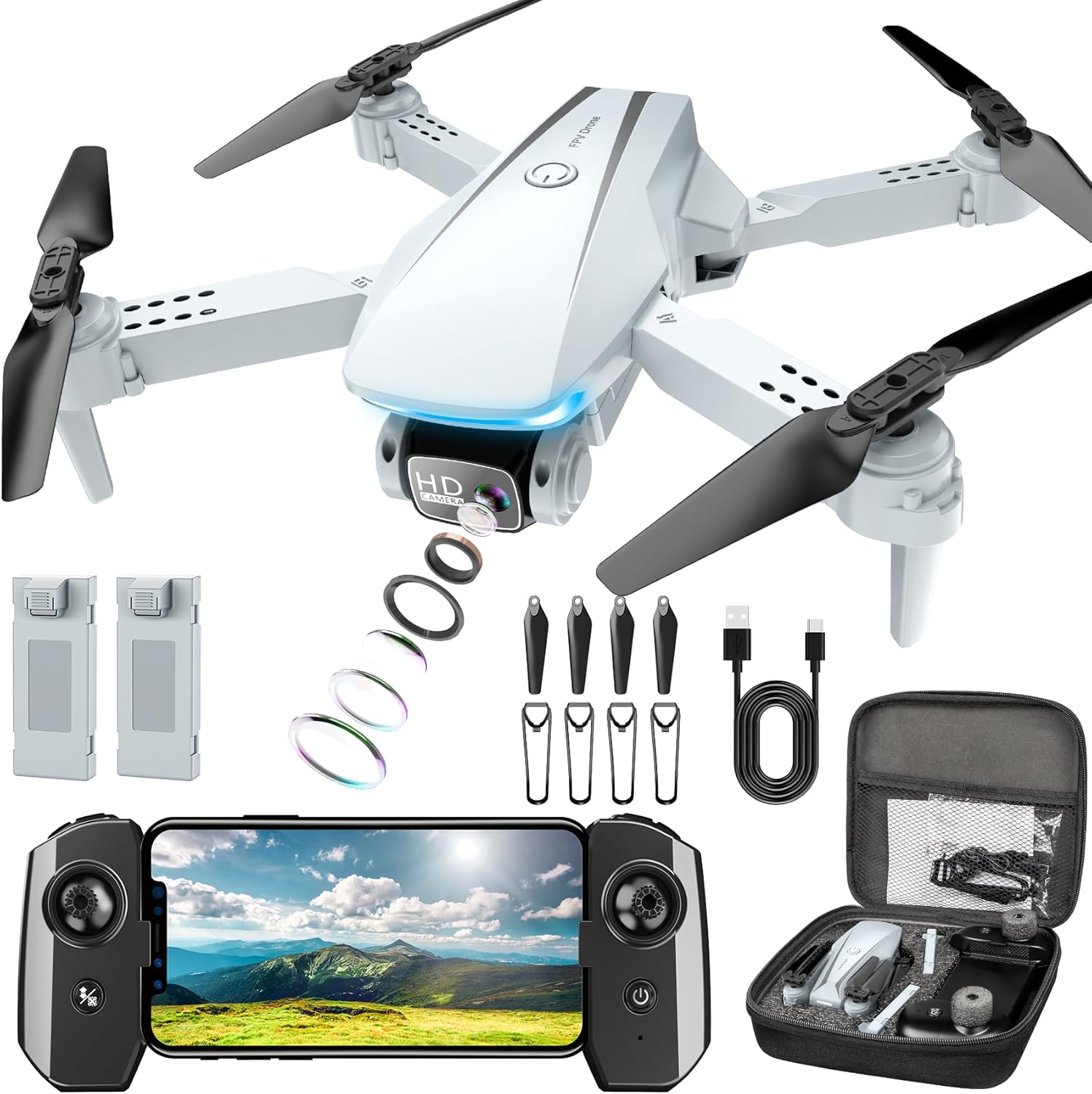 Drone with Camera for Adults - 1080P HD Foldable Drone Fun