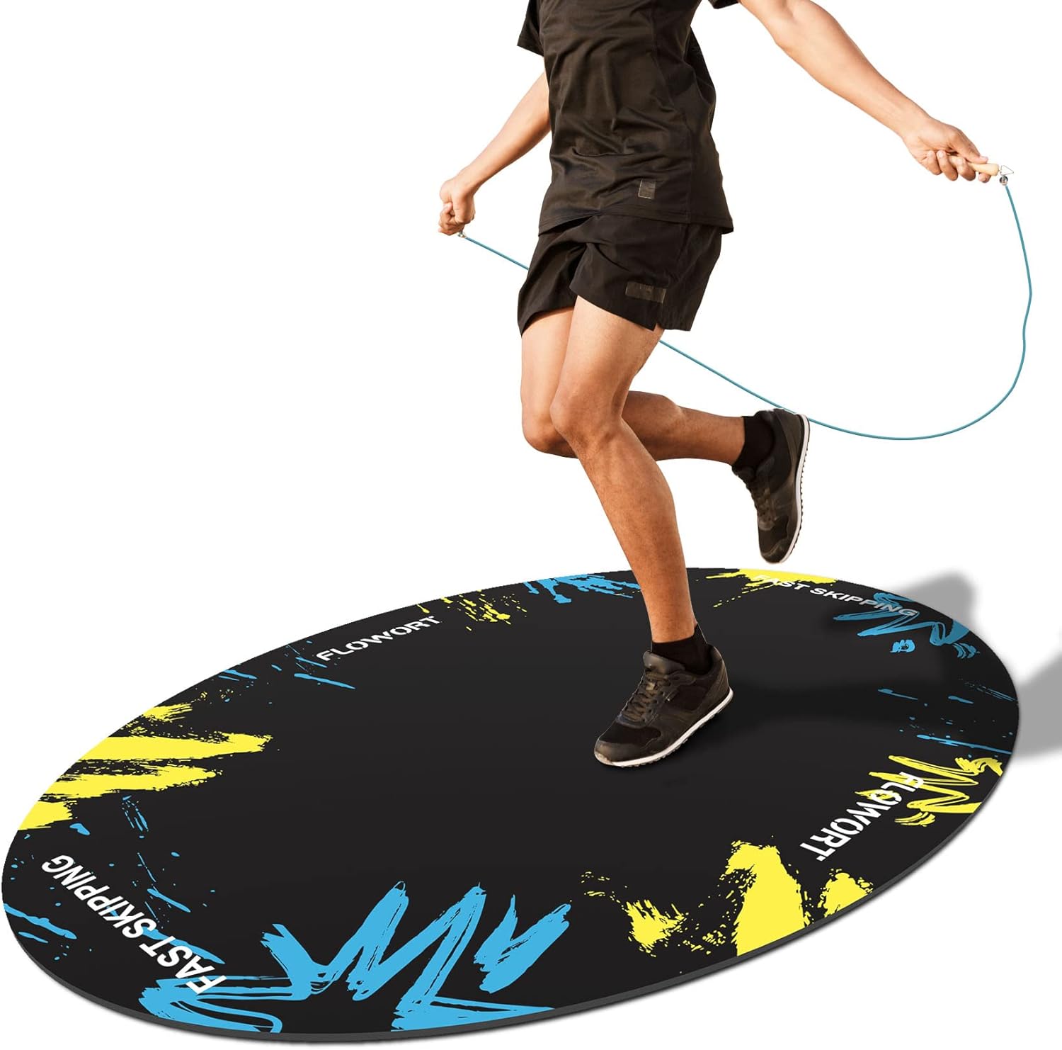 Cheete Jump Rope Mat Large Rubber Exercise Mat for Home Gym