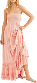 R.Vivimos Womens Summer Boho Sexy Backless Long Dresses - Flowy Beach