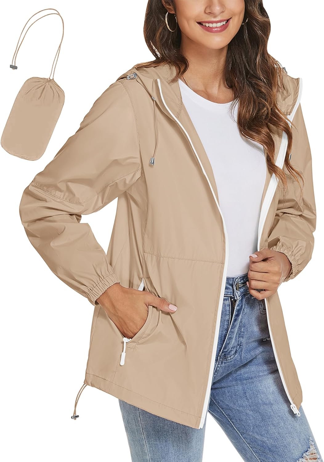TCOT Womens Rain Jackets Waterproof Windbreaker Lightweight Coat