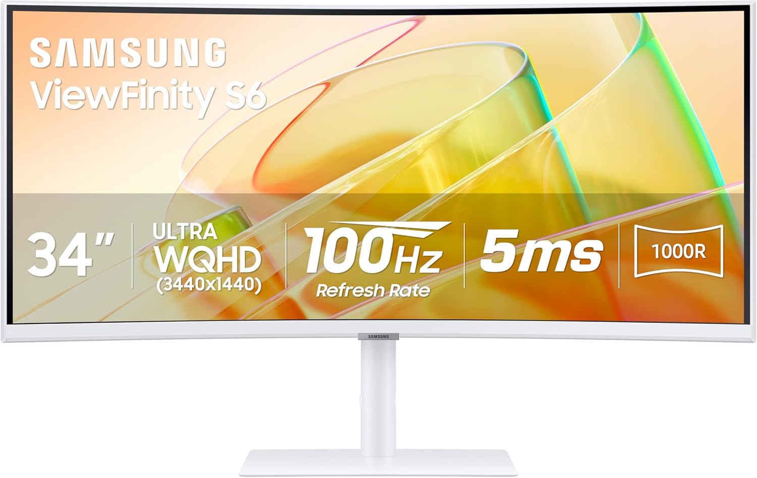 SAMSUNG 34 Ultra-WQHD Curved Monitor: HDR10, FreeSync, Thunderbolt 4