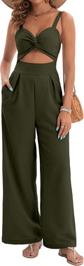 Womens Summer Jumpsuits Dressy Sexy V Neck Twist One Piece Outfits
