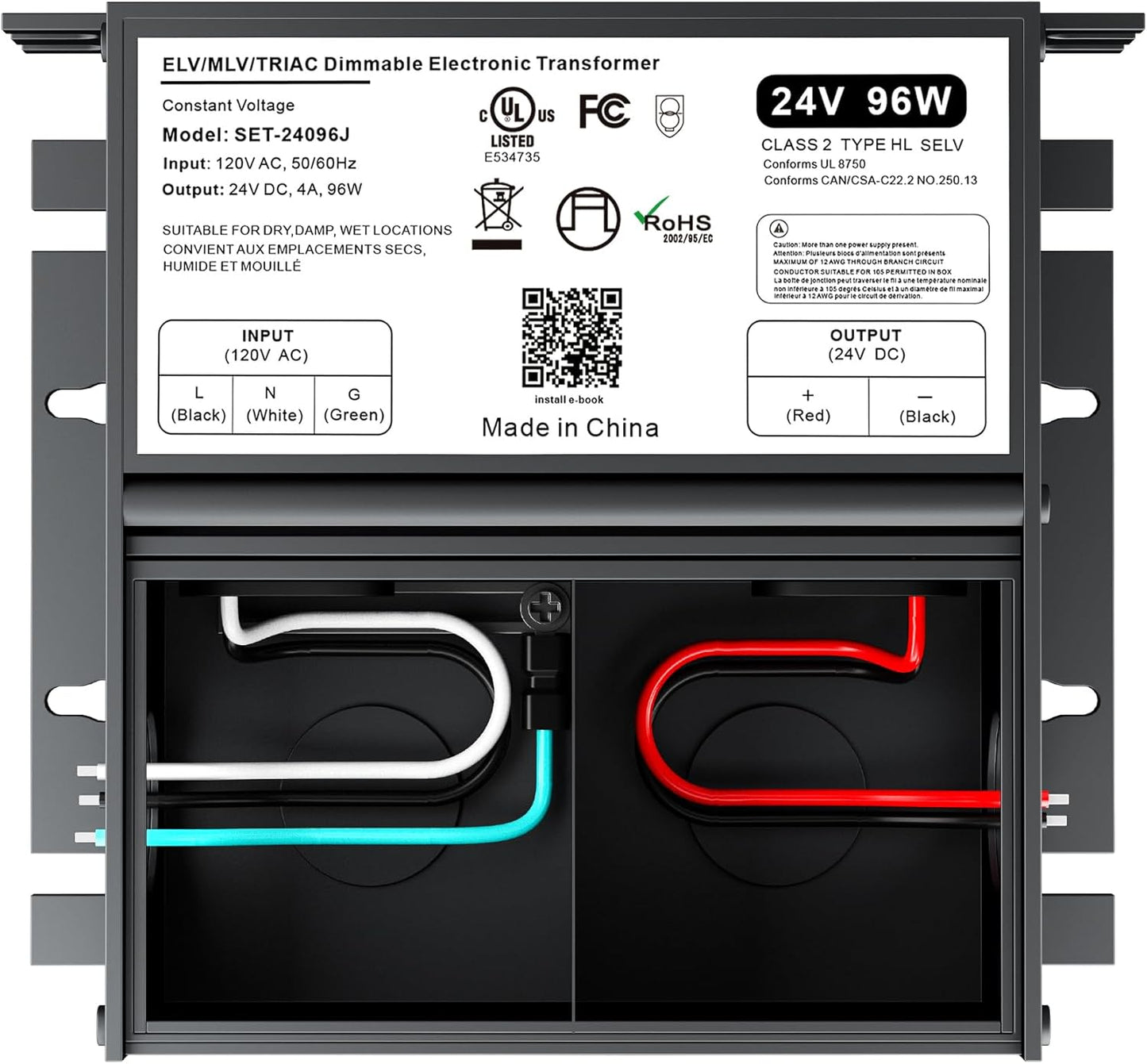 96W Dimmable LED Driver for Low Voltage Lighting Projects