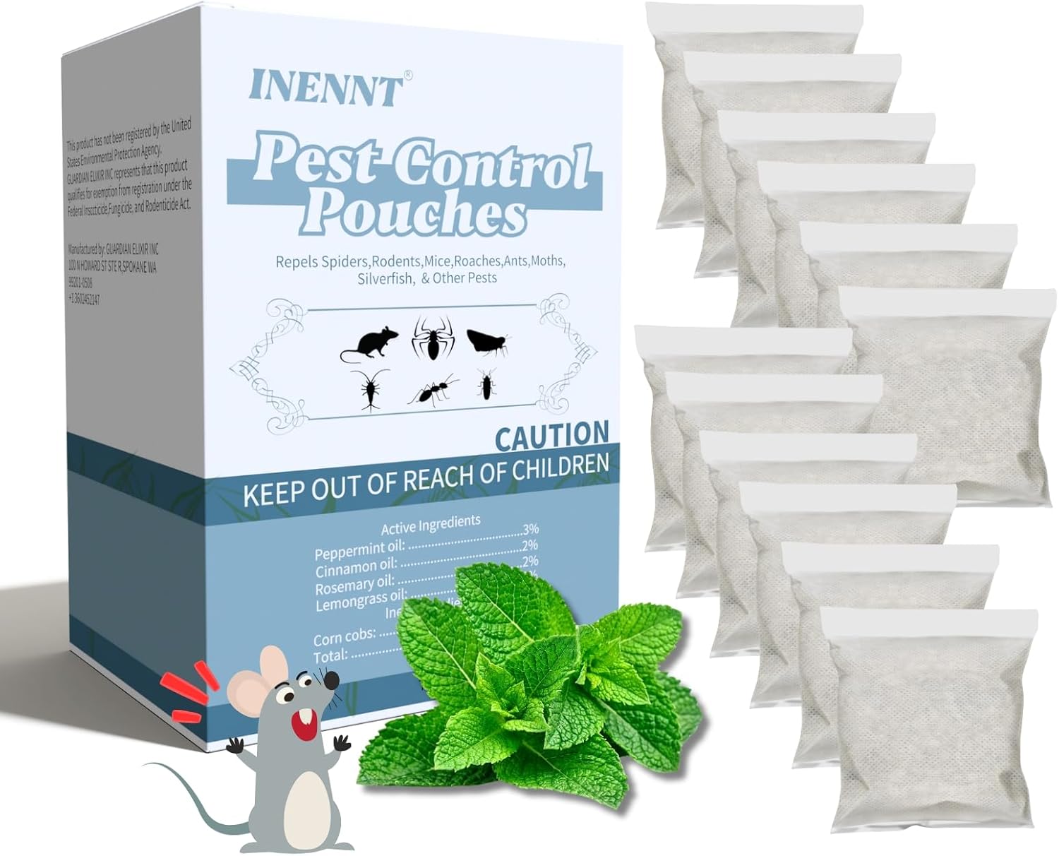 12-Pack Pest Control Pouches: Indoor Multi-Insect Repellent