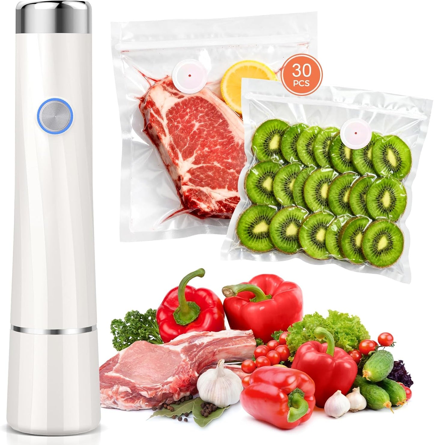 Powerful Vacuum Sealer for Food with 30 Reusable Bags