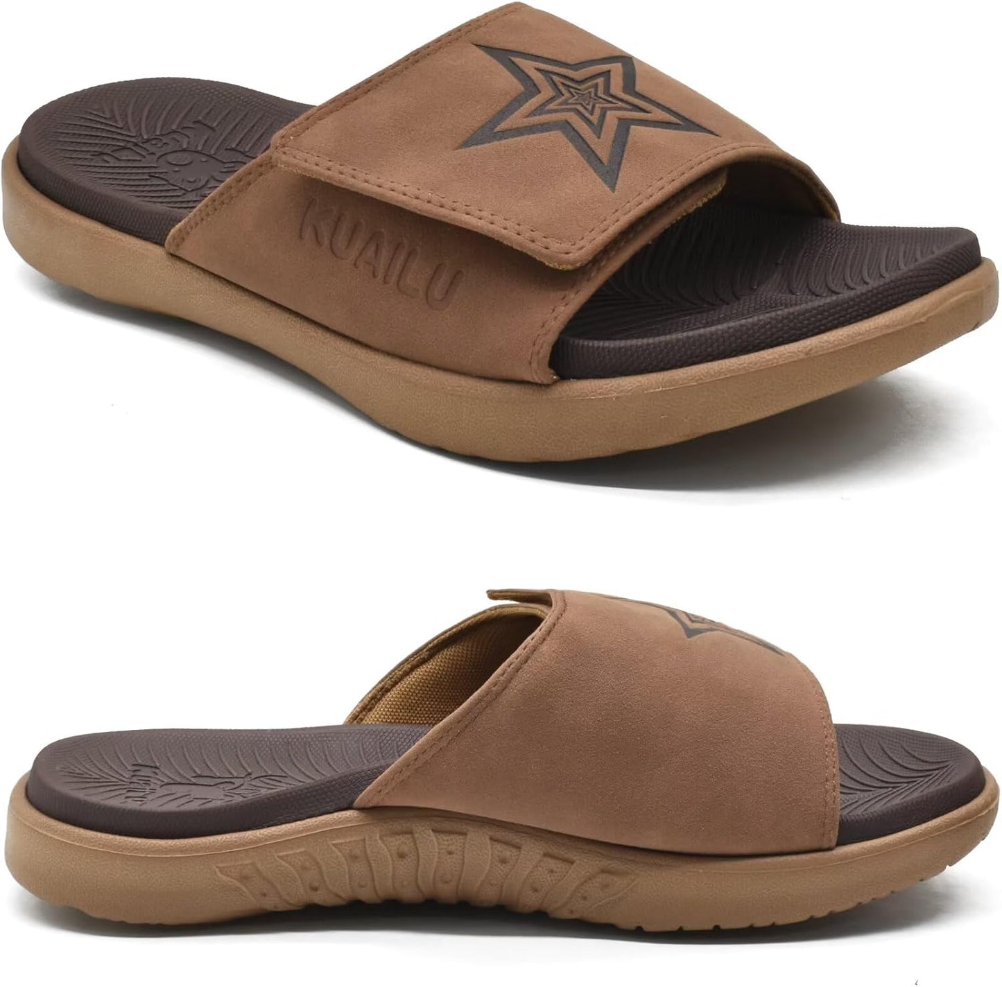 KuaiLu Mens Slides with Arch Support for Summer Comfort