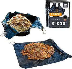 Drawstring Tarp 8x10 Feet for Yard Waste and Garden Cleanup