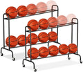 Tilt Basketball Rack Ball Storage Holder - Rolling Training Cart