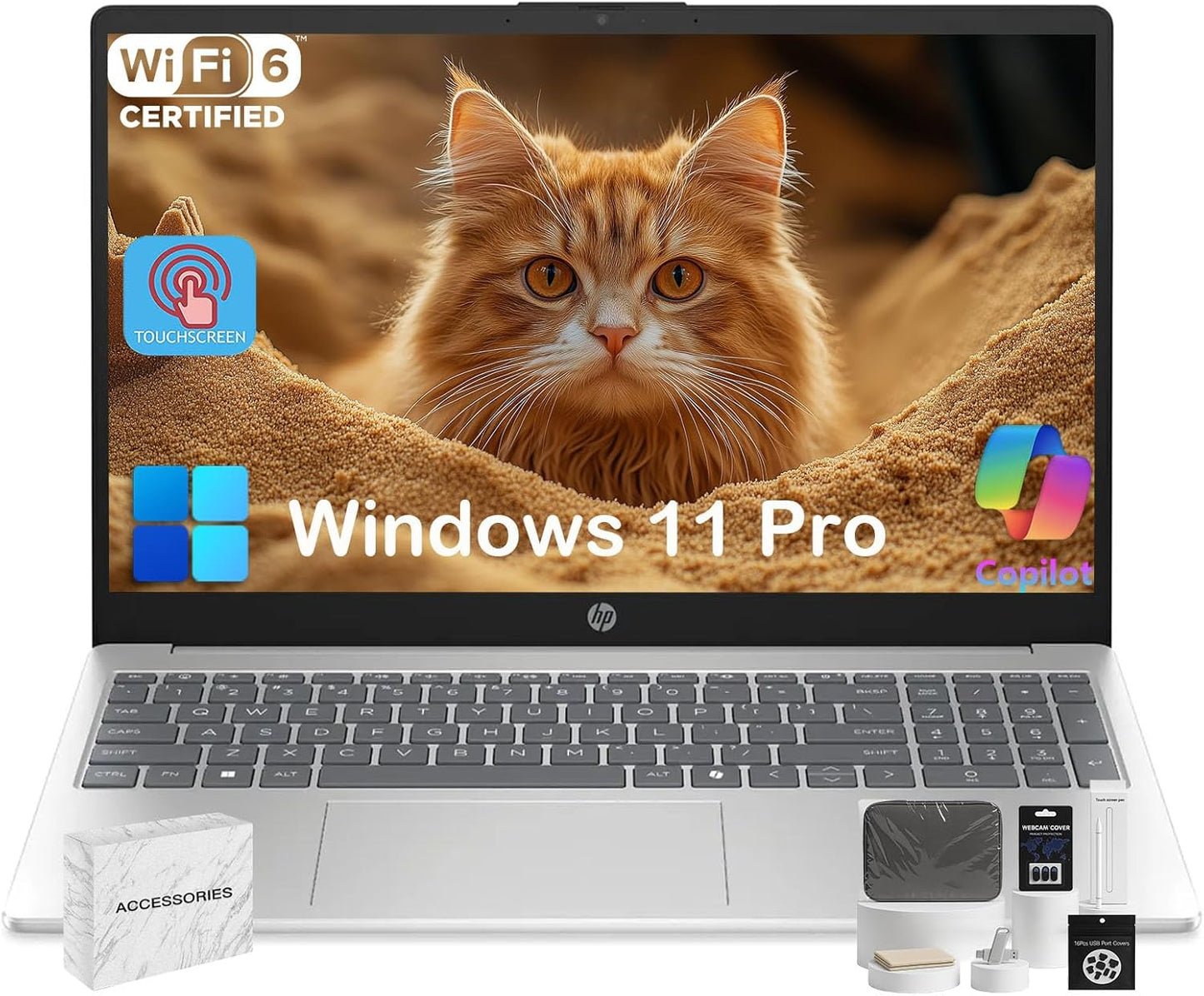 HP 15.6 Touchscreen Laptop for Business & Student Productivity