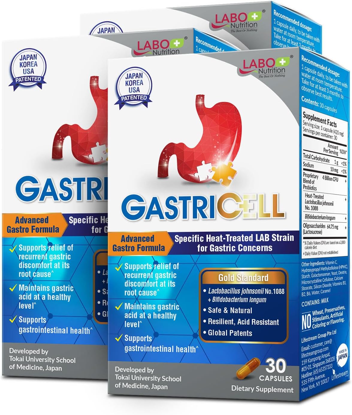 GASTRICELL Probiotic for Acid Reflux and Gastric Discomfort Relief