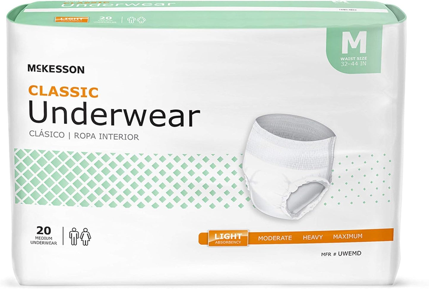 McKesson Incontinence Underwear - Light Absorbency, Medium - 80 Count