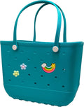 Rubber Beach Bag Waterproof Washable Tip-Proof Durable Tote