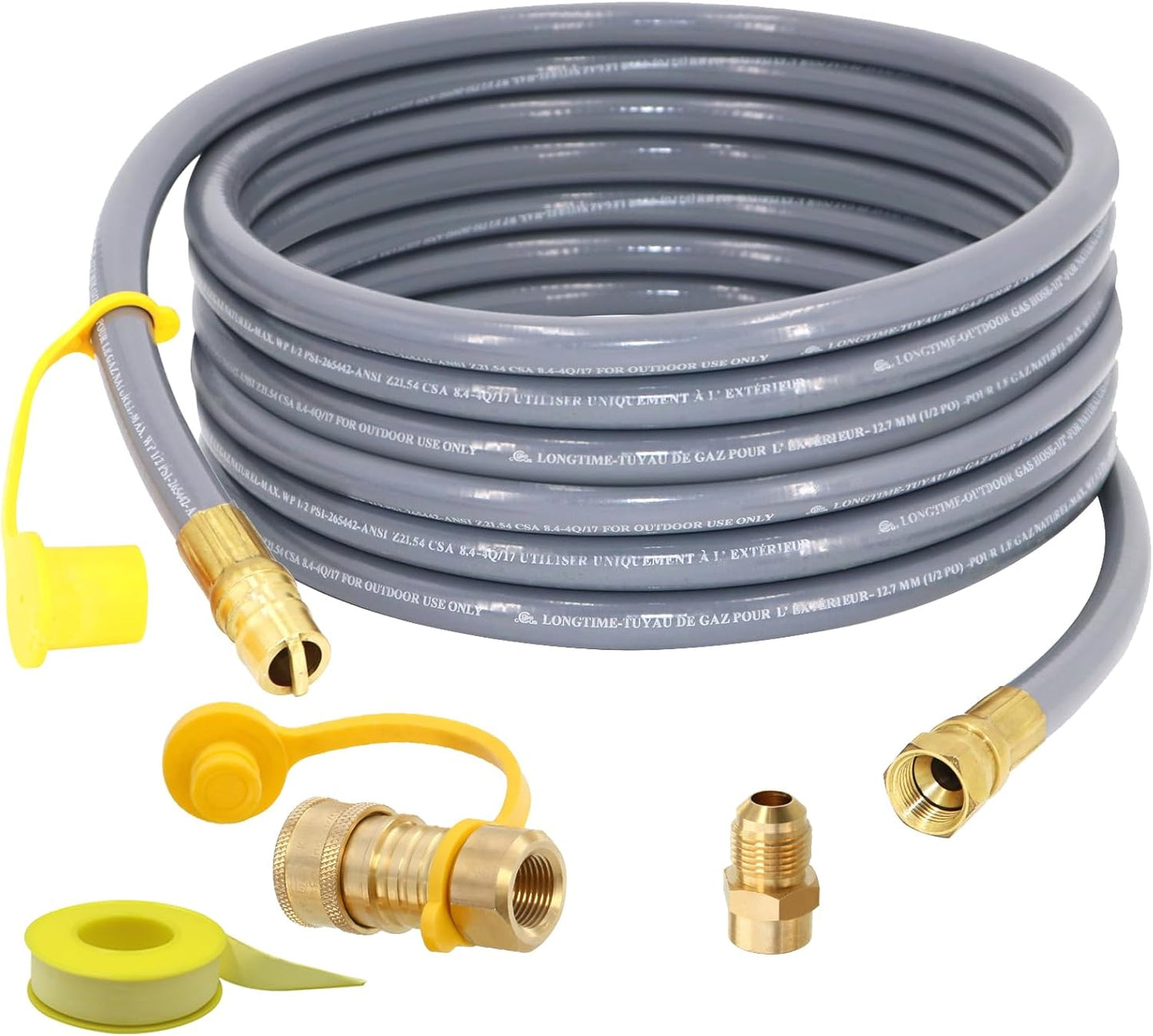 24 Feet 1/2-Inch ID Natural Gas Hose for Grills and Ovens