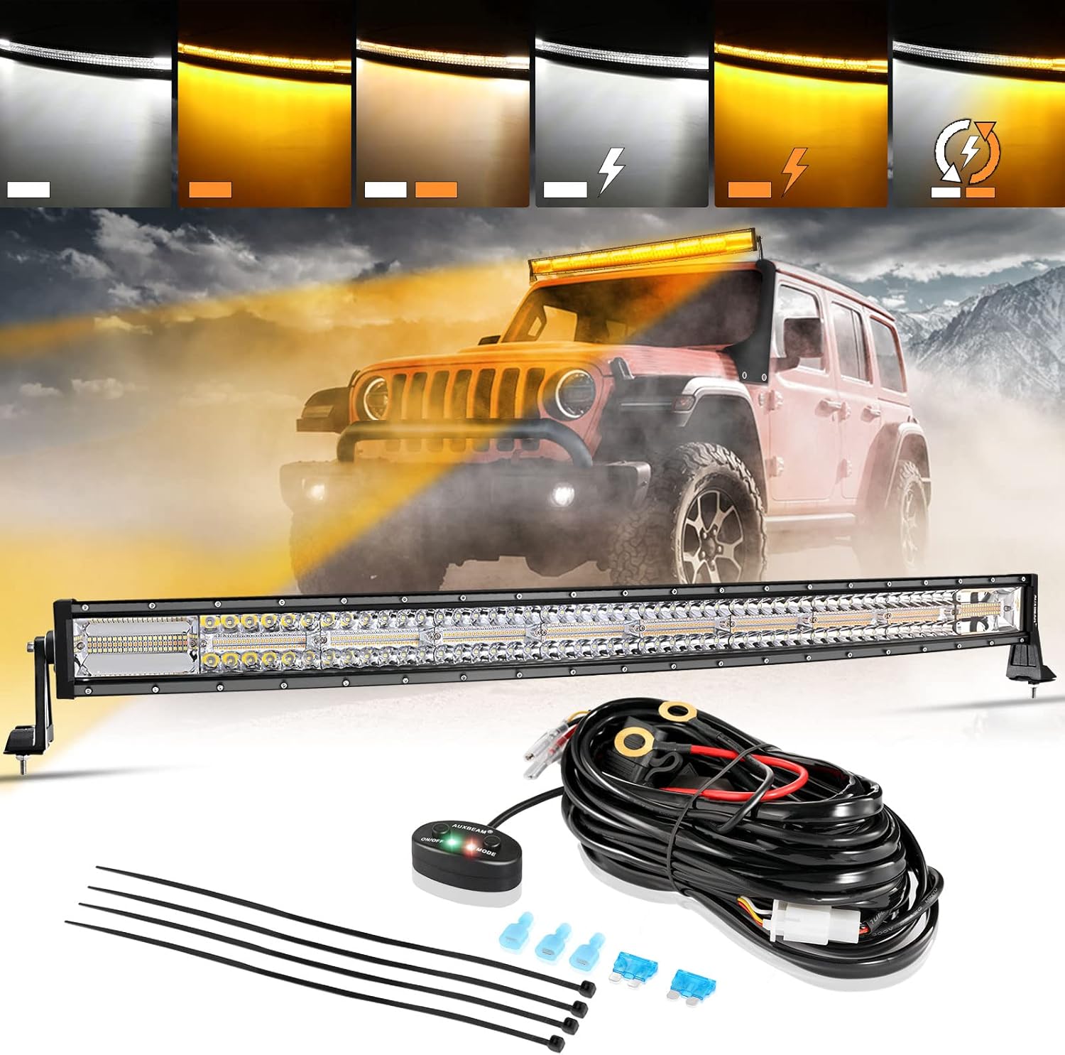 Auxbeam 42 Inch Curved LED Light Bar for Offroad Use