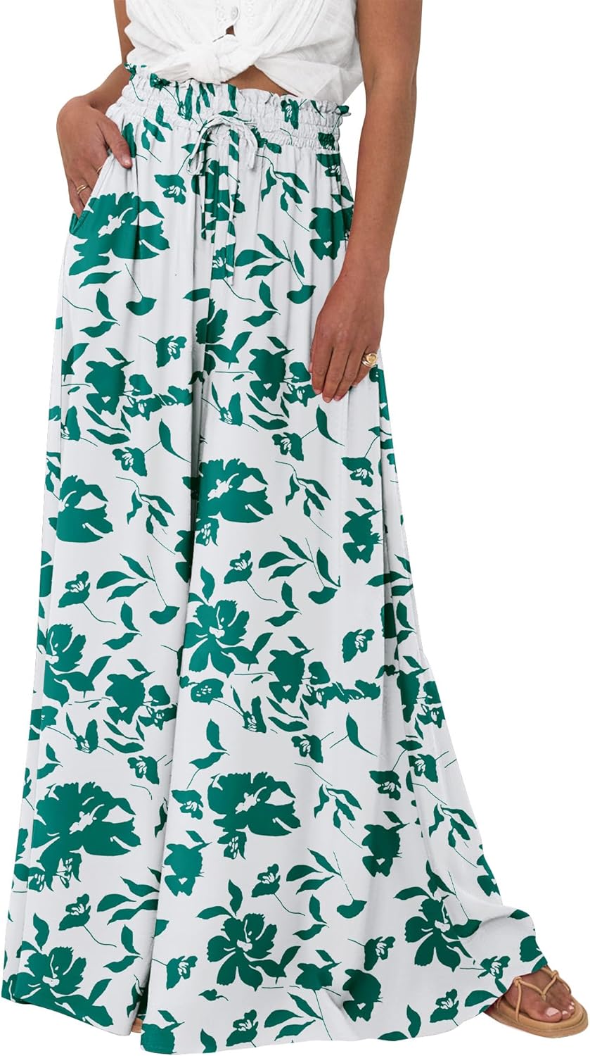 BTFBM Women Casual High Waist Wide Leg Pants for Summer Fun