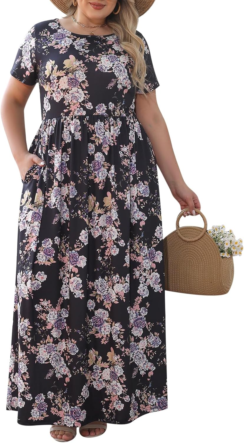 Plus Size Maxi Dresses for Curvy Women with Pockets