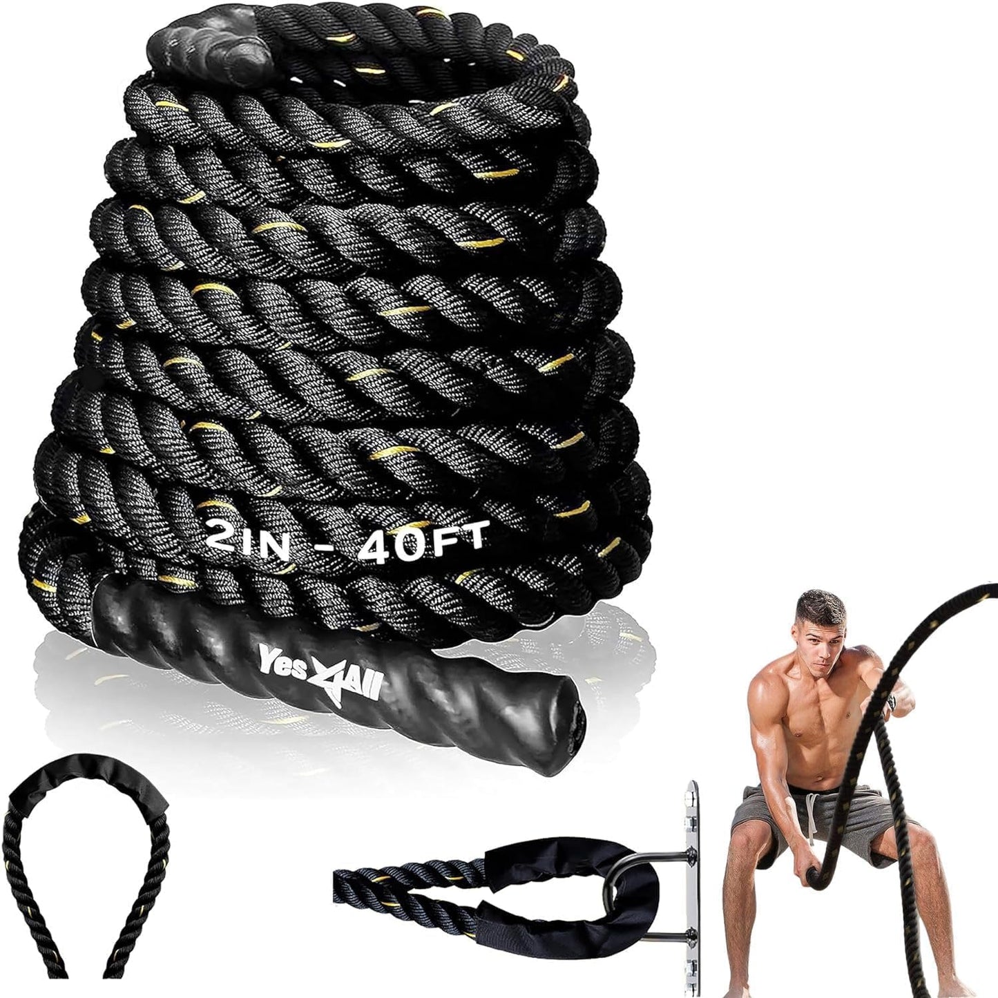 Yes4All Battle Ropes for Cross-Training and Strength Training