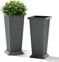 Tall Planters for Outdoor Plants 24 in Set of 2 - Weather-Resistant