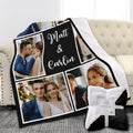 Custom Sherpa Fleece Blanket with Photos and Text - Personalized Cozy