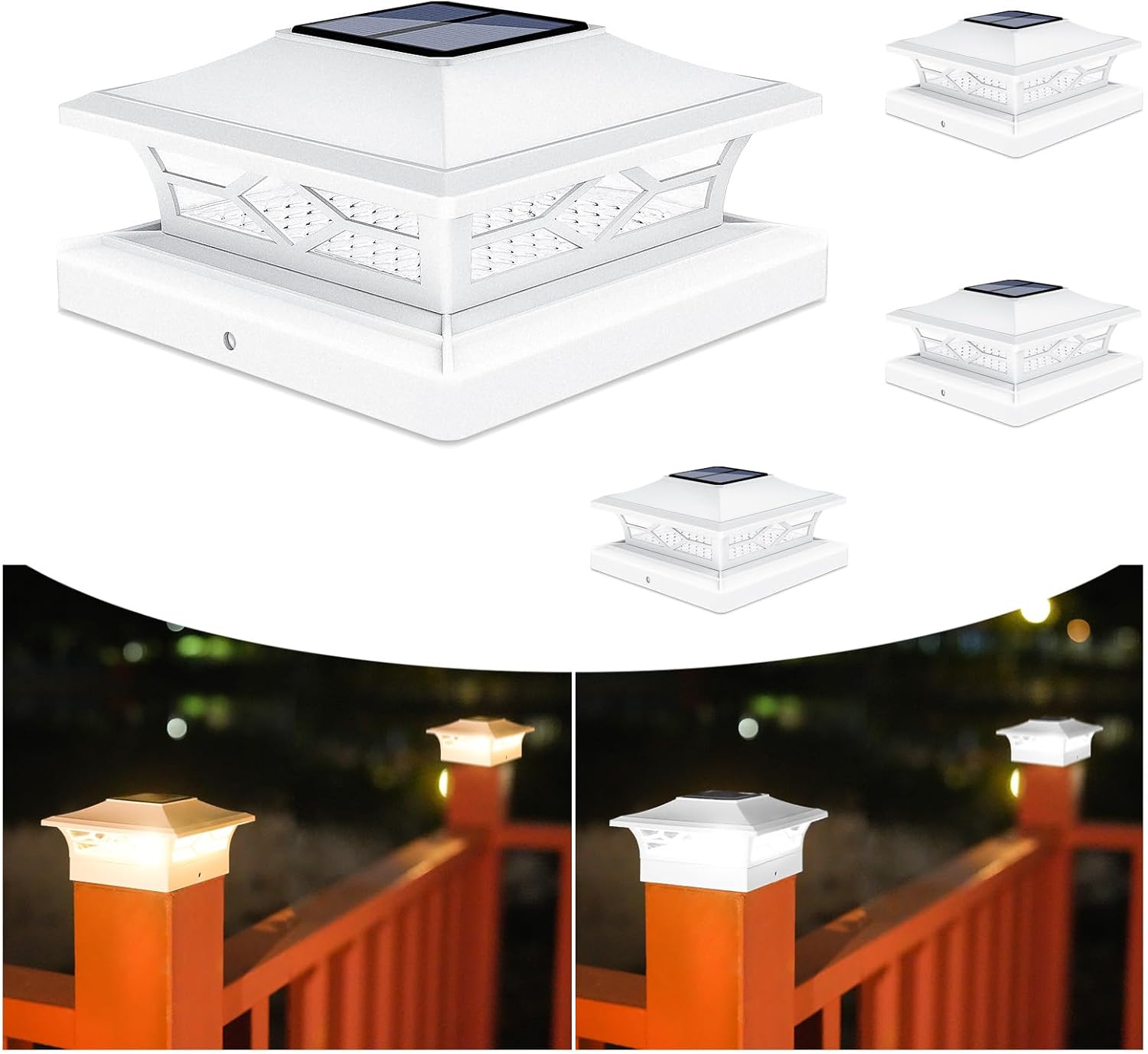 VOLISUN Solar Post Cap Lights: Bright Outdoor Deck Lighting