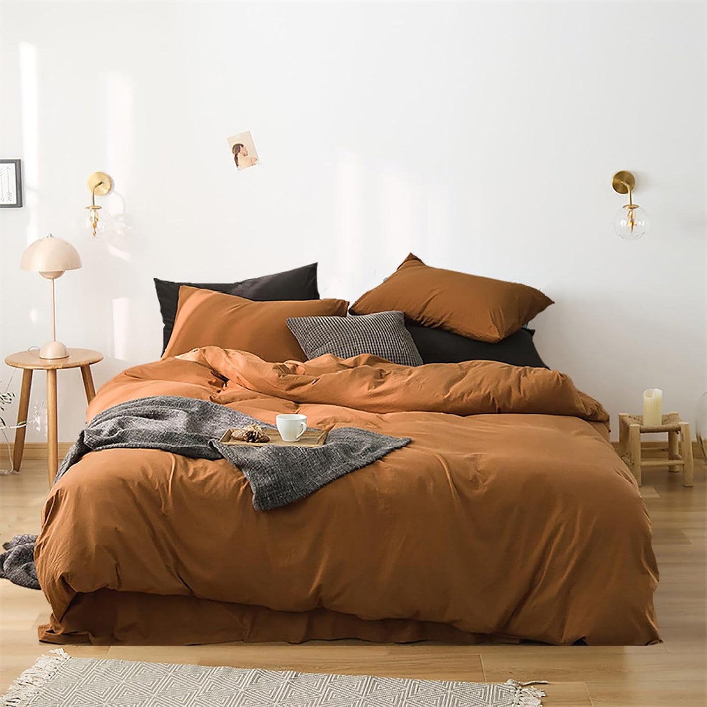 Luxlovery Pumpkin Comforter Set Full Size Soft Bedding for All