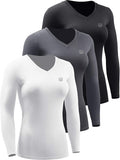 NELEUS Women's 3 Pack Compression Long Sleeve T Shirt - Quick-Dry