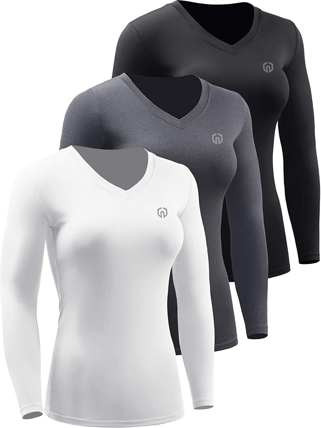 NELEUS Women's 3 Pack Compression Shirts for Yoga and Running