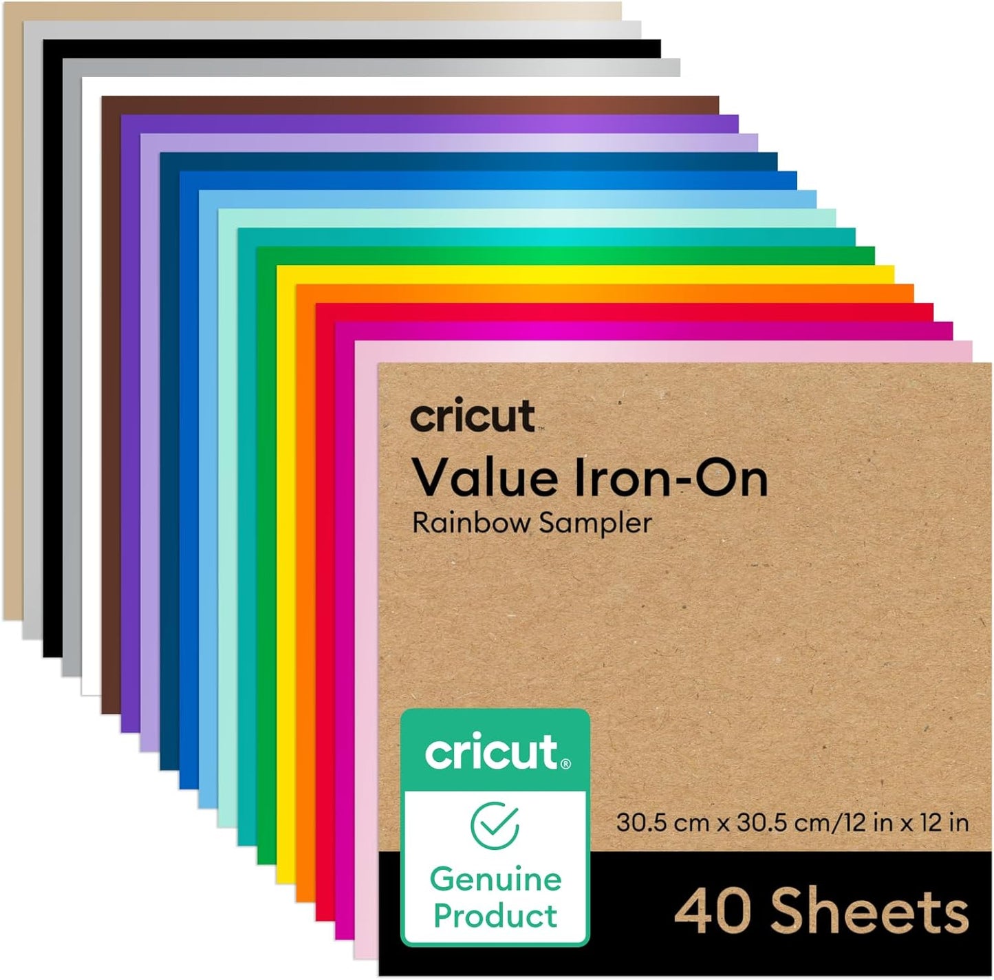 Cricut Value Iron-On Rainbow Sampler - 40 Sheets of HTV