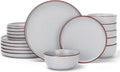 Famiware Mercury Plates and Bowls Set for 6 - Stoneware Dinnerware