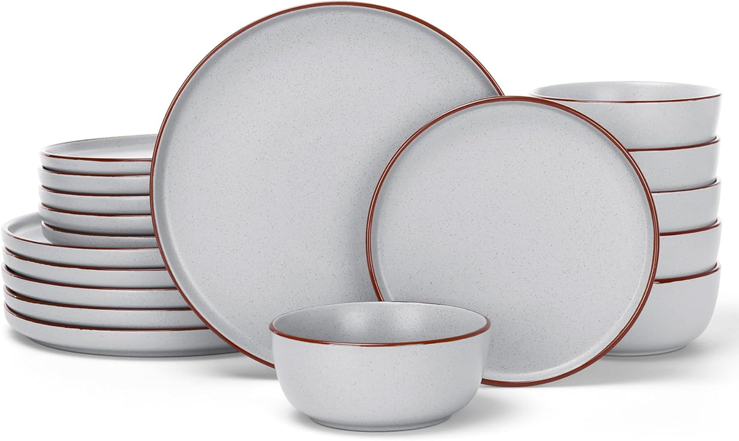 Famiware Mercury Dinnerware Set for 6 - 18 Piece Stoneware Set