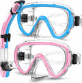 Bairuifu Dry Snorkel Mask Set for Adults - Wide View, Anti-Fog (2