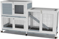 GDLF 58in Wooden Indoor Bunny Hutch for Small Animals
