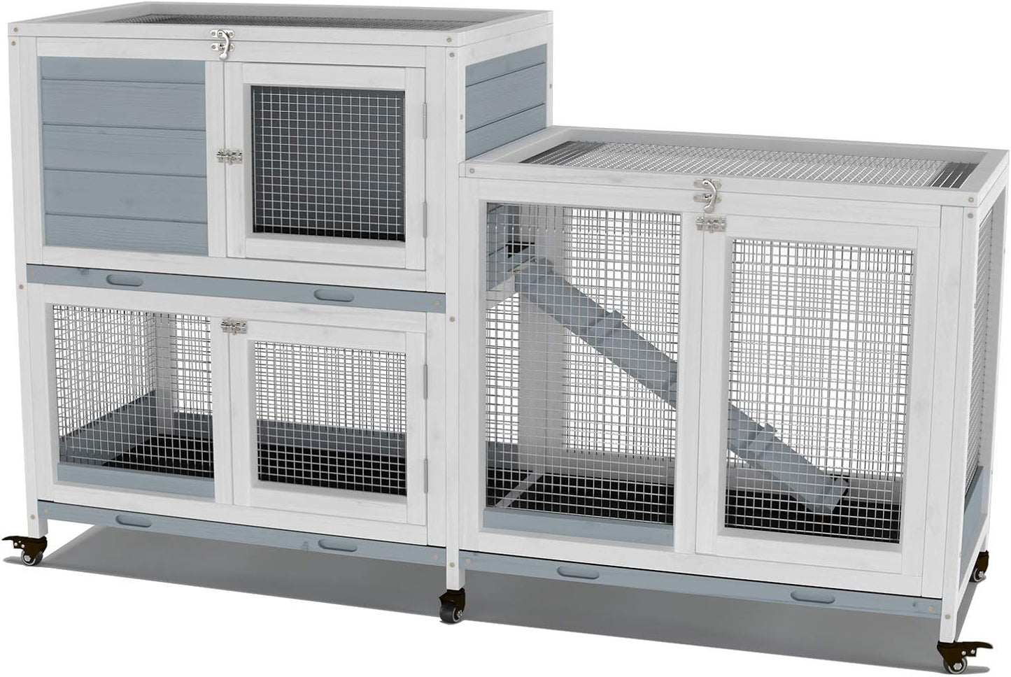 GDLF 58in Wooden Indoor Bunny Hutch for Small Animals