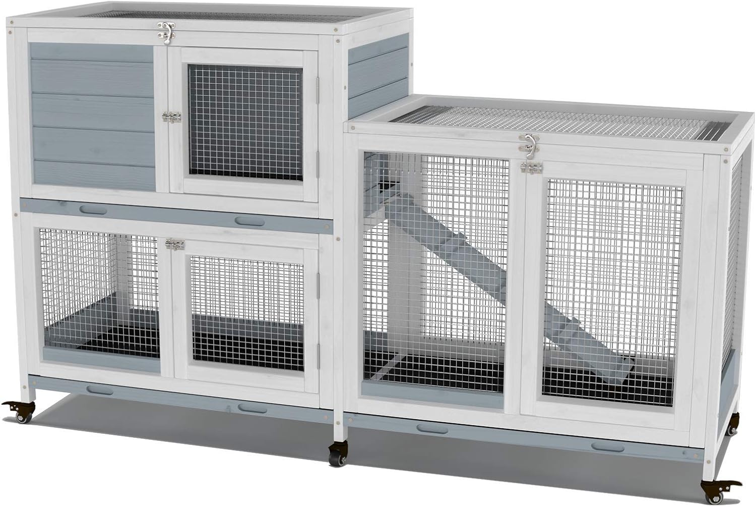 GDLF 58in Wooden Indoor Bunny Hutch for Small Animals