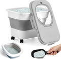 Collapsible Cat Litter Storage Bin with Airtight Lids - Portable