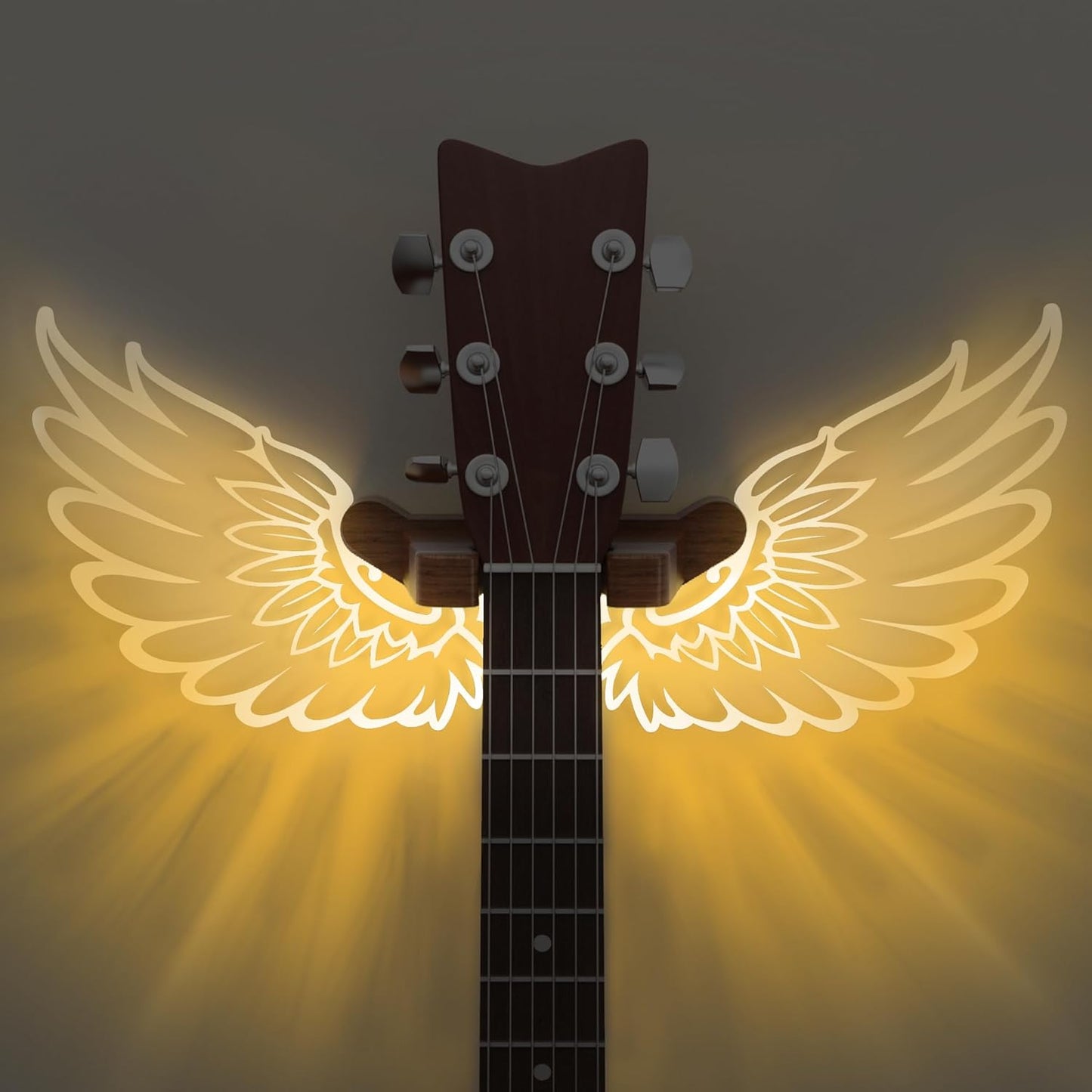 Luminous Angel Wings Guitar Wall Mount
