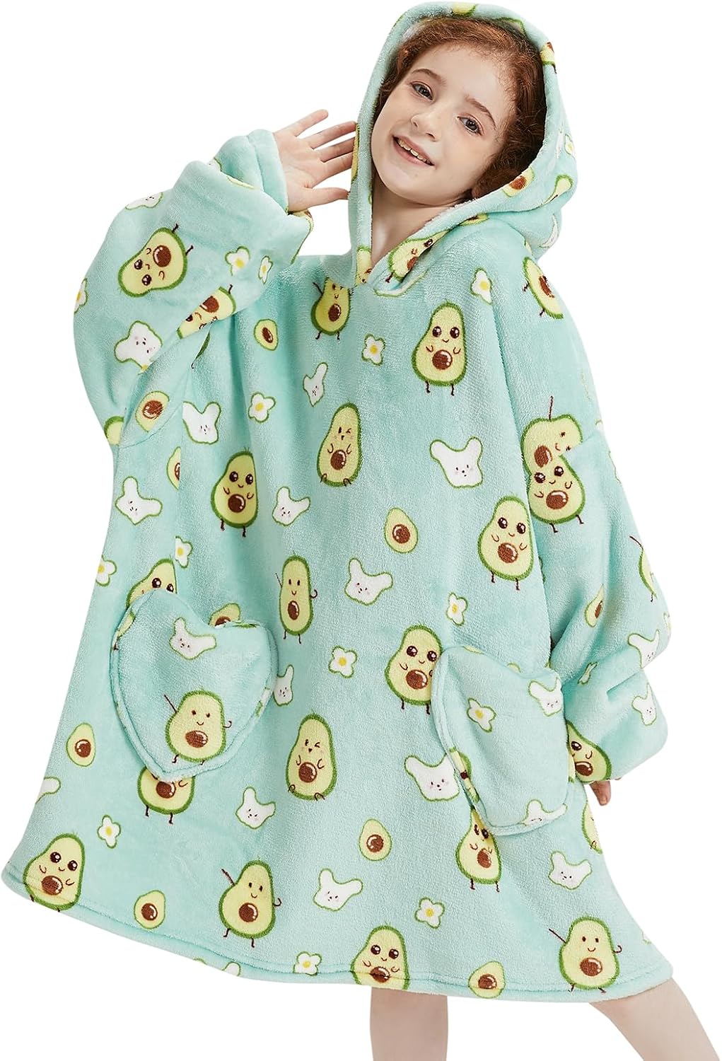 Wearable Blanket Hoodie for Kids - Oversized Sherpa Comfort