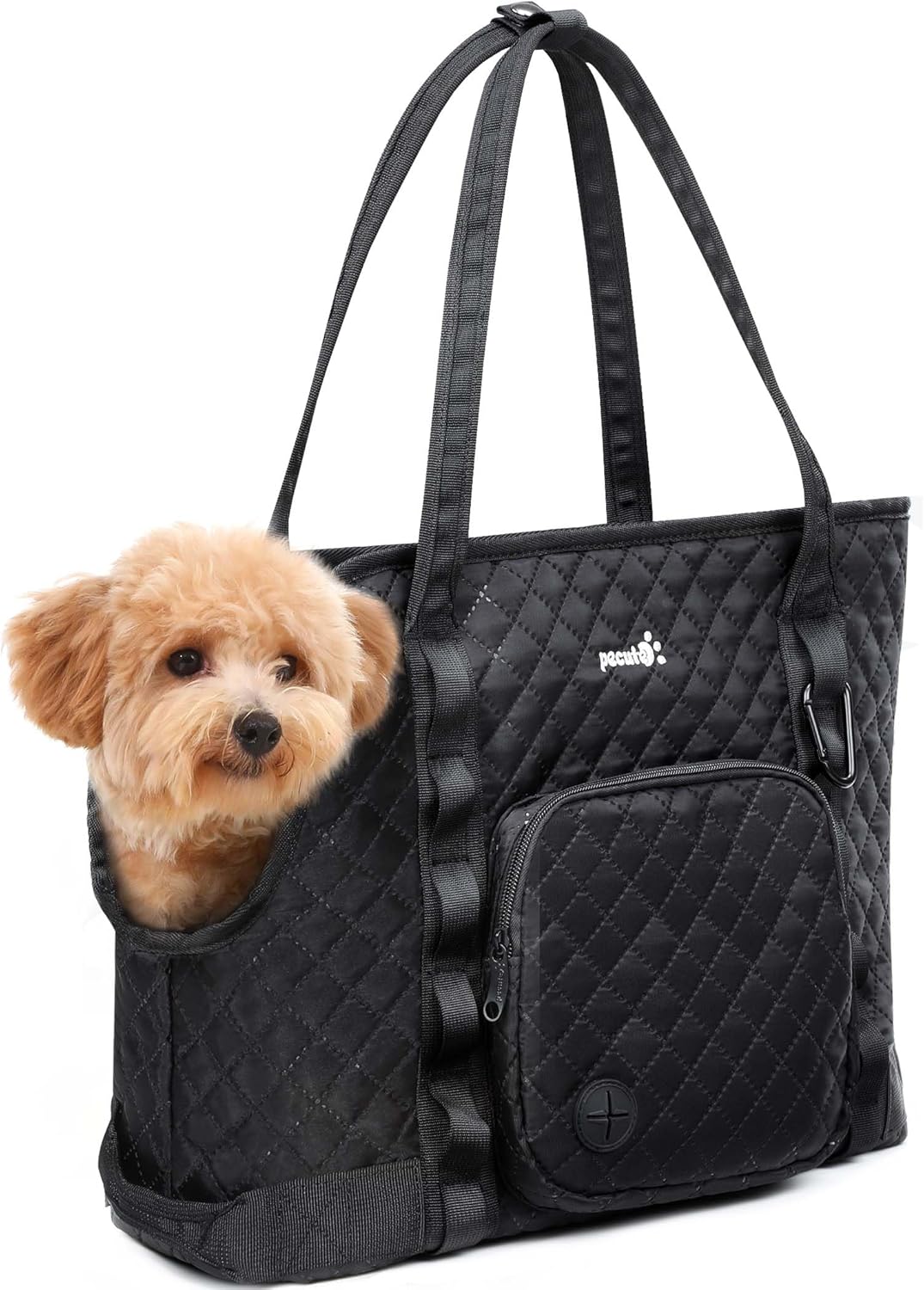 Pecute Dog Purse Carrier for Small Dogs and Cats, Black