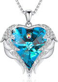 Angel Wings Necklace for Women with December Birthstone - Heart