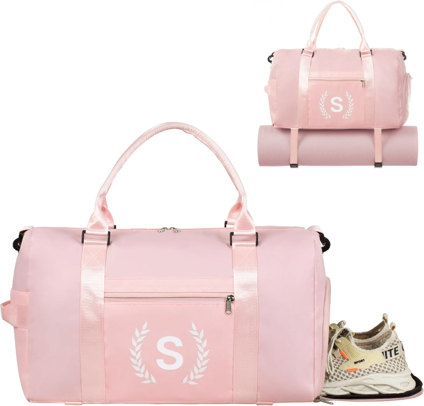 Ysfensha Women's Gym Duffle Bag: Shoe Compartment, Wet Pocket