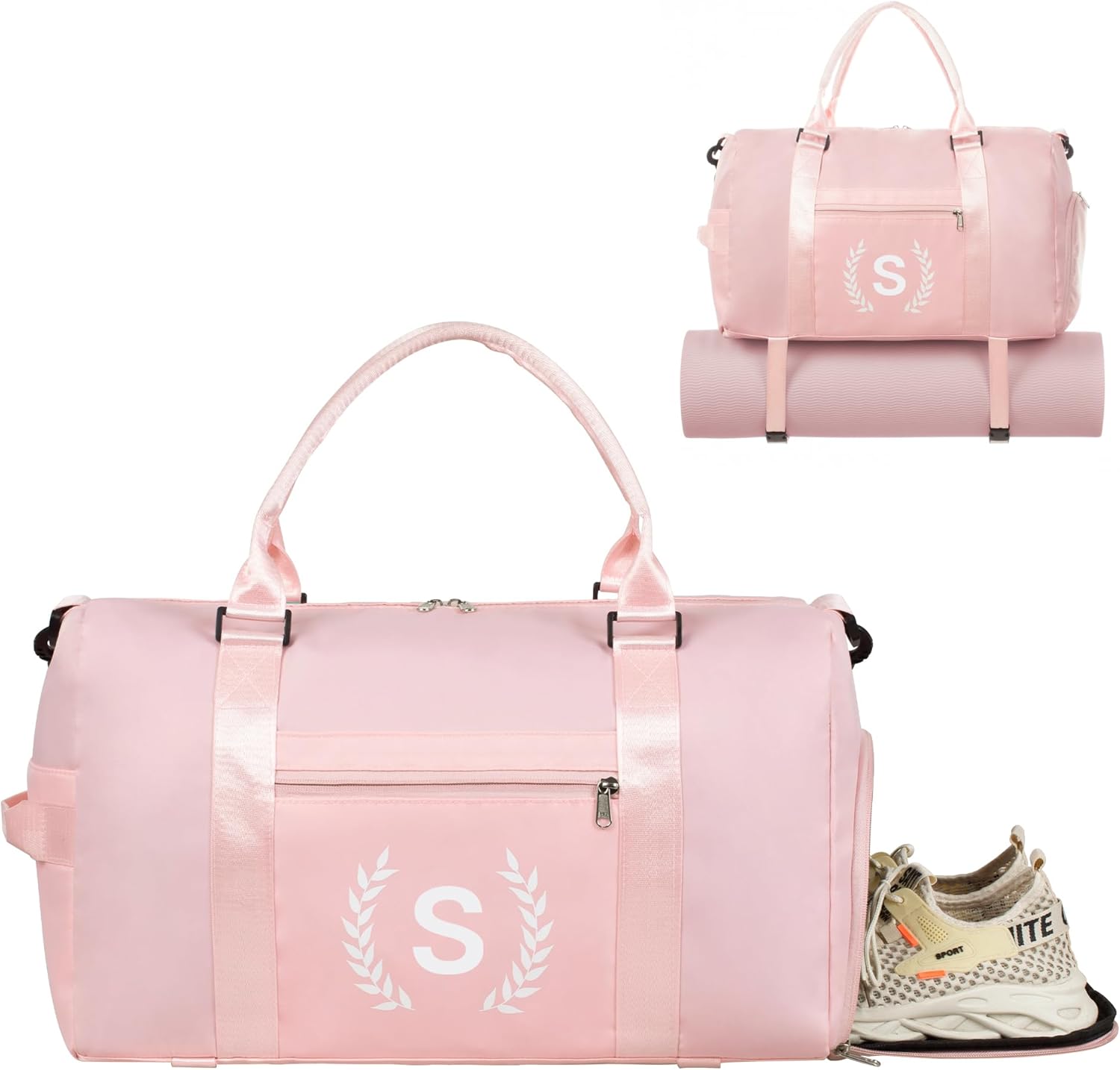 Ysfensha Women's Gym Duffle Bag: Shoe Compartment, Wet Pocket