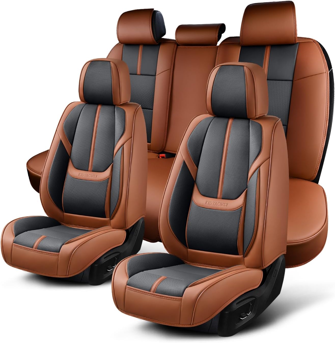Universal Fit Auto Car Seat Covers Full Set Waterproof Leather