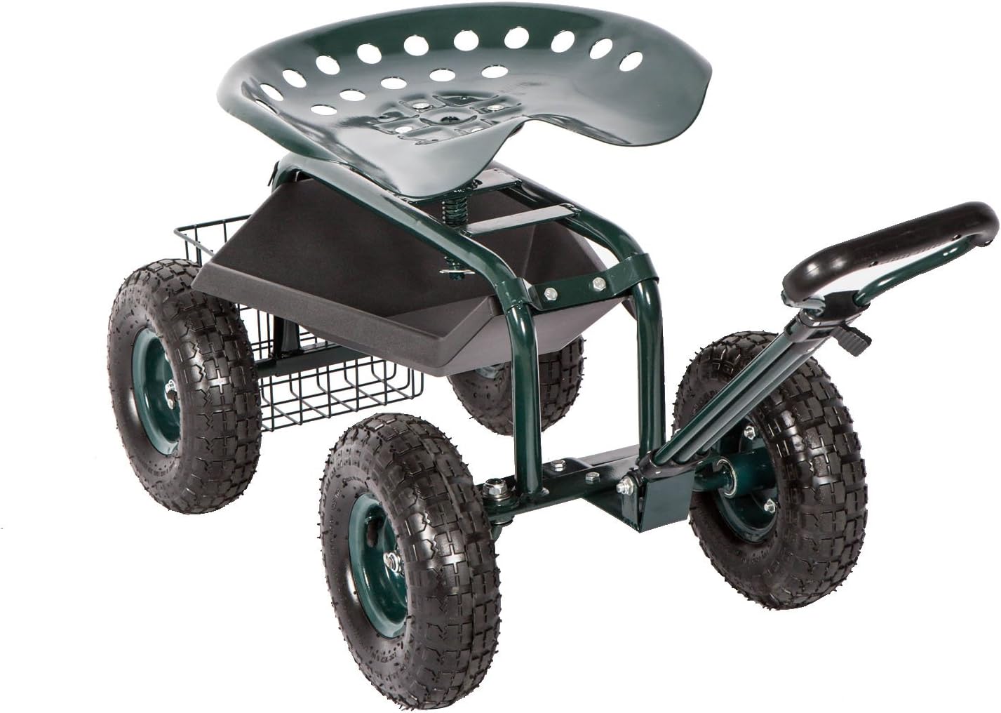 Rolling Garden Scooter with Tool Tray and 360 Swivel Seat