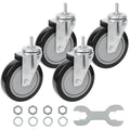 Finnhomy Swivel Caster Wheels 5 in Threaded Stem Set of 4 - Heavy Duty